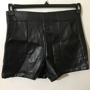 Faux Leather Short Shorts